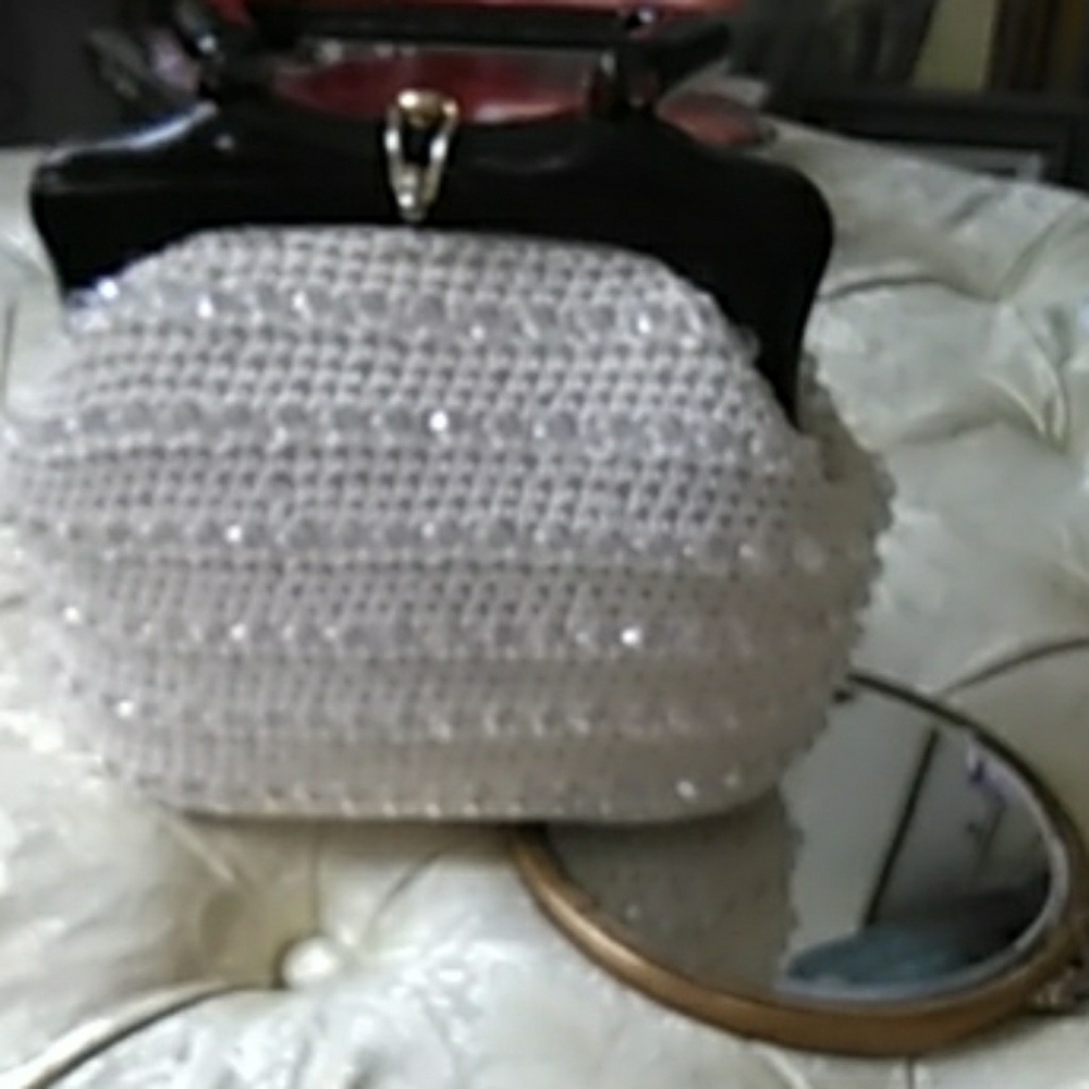 Beaded crocheted evening bag